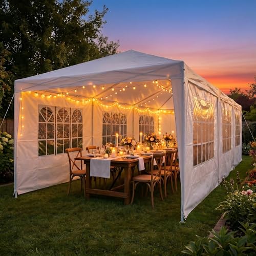HOTEEL 10x30 Party Tent, 300 Sq Ft Outdoor Canopy with...