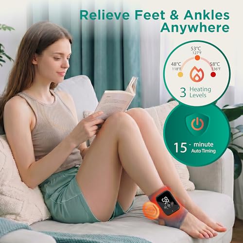Image of Foot and Ankle Massager with Heat and Compression, 3 Modes