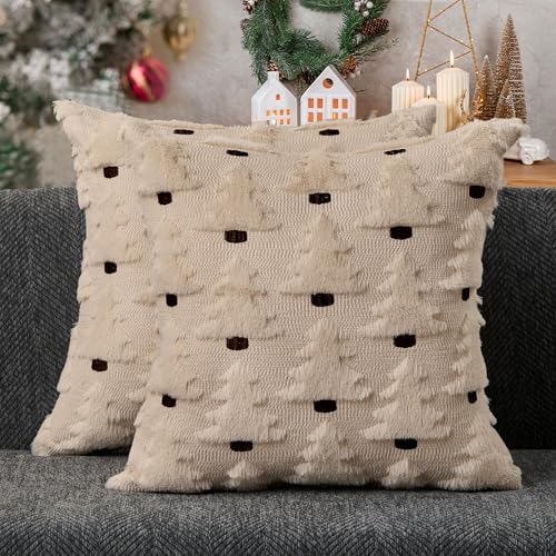 Amazon.com: Allorry Christmas Pillow Covers 20x20 inch Set of 2 ...