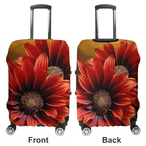 Carry on Luggage Cover Red Sunflower Suitcase Covers for Luggages Tsa Approved Travel Luggage Sleeve Protector Elastic Suitcase Protector Anti-Scratch Washable Fits 19-30 Inch Case -M3