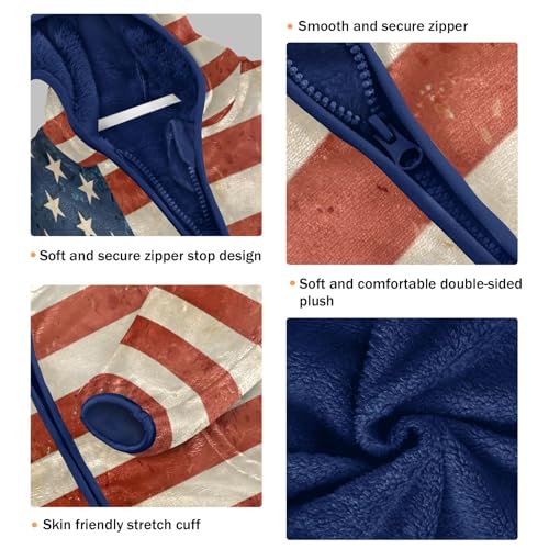 American Flag Vintage Toddler Jackets for Boys Winter Outerwear Kids 3T-10T3