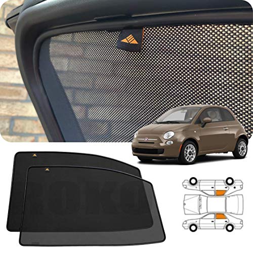 Set van 2 Trokot op maat gemaakte magnetische auto achterzijde ramen - s schaduwen voor Fiiat 500 2007 - Alternatieve autoruiten Tint-ing Privacy Blind-s