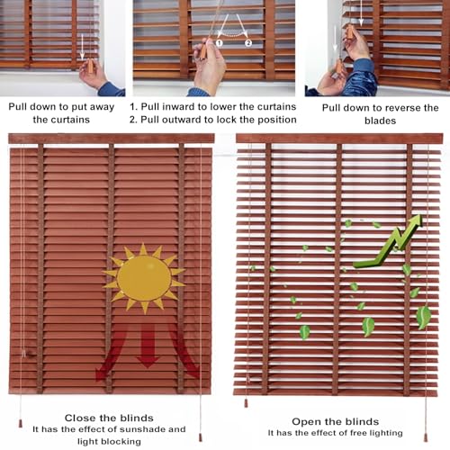 Persianas venecianas de madera exclusivas con riel de aluminio para un diseño interior premium 7
