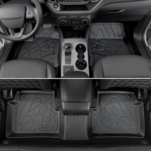 Image of Floor Mats for Ford Bronco Sport 2021-2026, All Weather Floor Mats Trunk Cargo Liner with Backrest Protectors and Door Sill Guards Accessories, Full Coverage Set (Fit Compact Spare Tire)