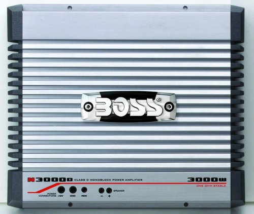 BOSS Audio Systems ONYX N3000D 3000 Watts Class D Monoblock Power Amplifier with Remote Subwoofer Level Control