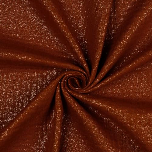 Tissu double gaze pailleté terre cuite coupon 10 mètres laize 136 cm