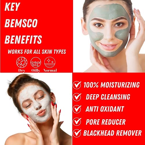 Bemsco Clay Face Mask Skin Care - Blackhead Removal - Pore Cleaner - Dark Spot Remover - Luxury Beauty Products - Facial Mask Kit For Women & Mens - Face Masks Skincare 10 Pods #TOP2