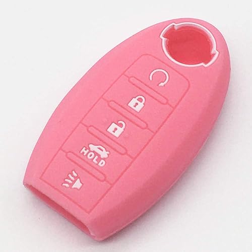 Miniatura 3 de LemSa 2 fundas de goma suave para Nissan Rogue Maxima Altima Sedan Pathfinder Armada Murano 2017 2018 2019 285E3-3TP5A KR5S180144014, negro y rosa