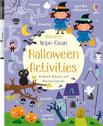 Wipe-Clean Halloween Activities: Reusable Interactive Book with Spooky Connect the Dots, Mazes, and Tracing for Kids (Ages 3-5)