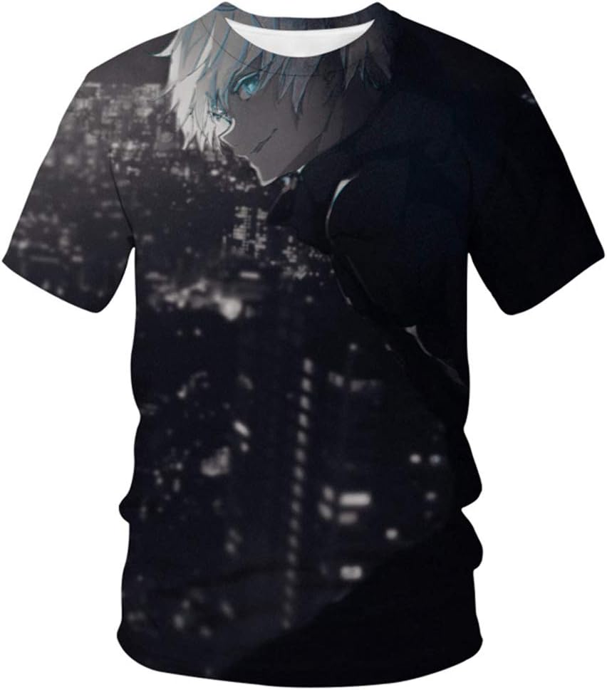 Firovps Men's Japanese Anime T-Shirt,Jujustu Kaisen Print in Front and Back