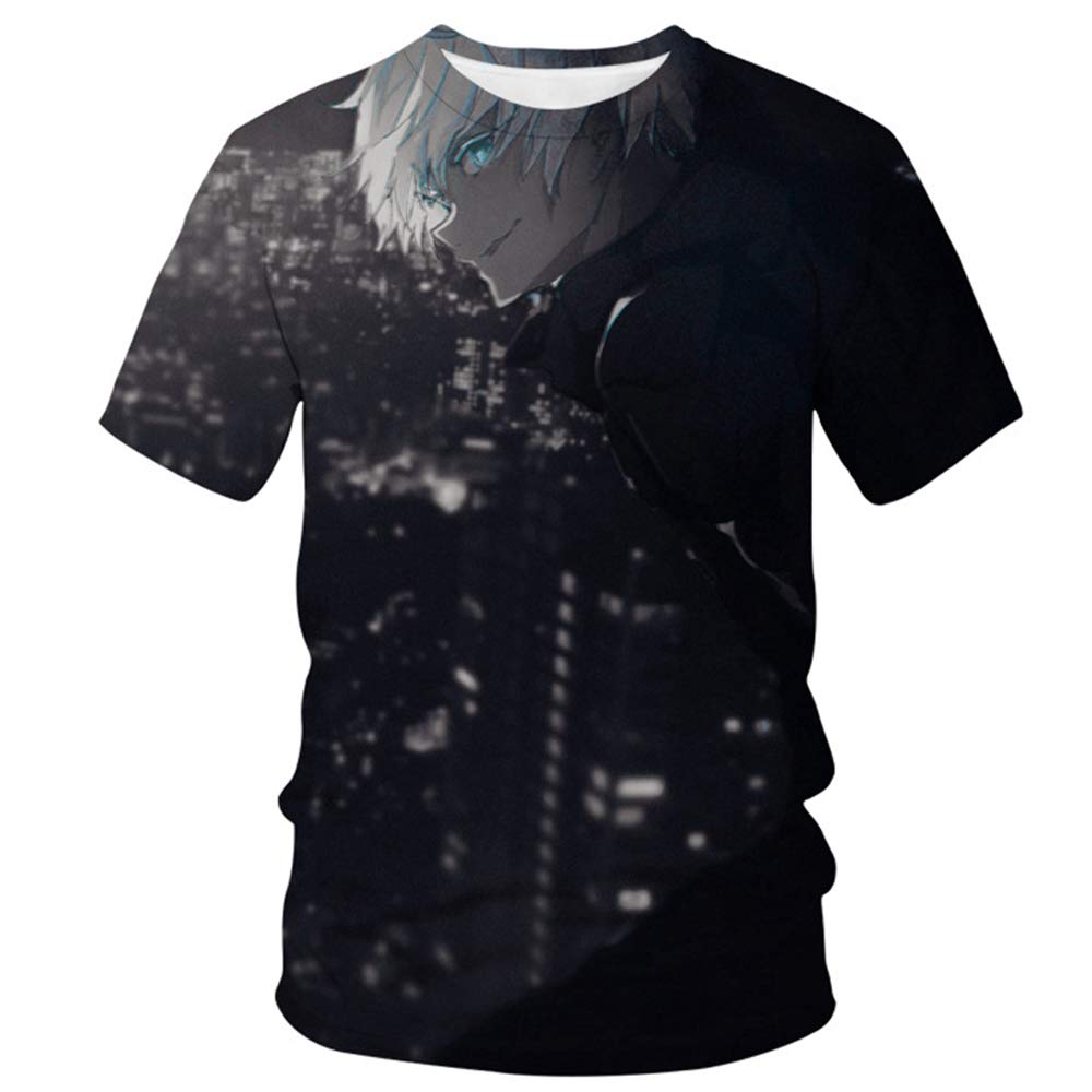 Firovps Men's Japanese Anime T-Shirt,Jujustu Kaisen Print in Front and Back