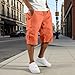 Cargo Shorts for Men Below the Knee Length Plus Size Hiking Work Relaxed Fit Capri Tactical Shorts with Multi Pockets Summer Fashion Orange 3XL