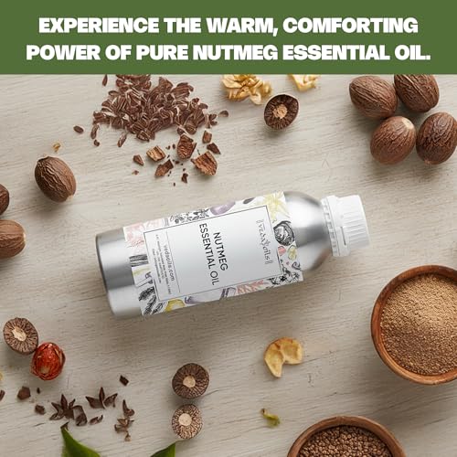 Image of VedaOils Nutmeg Essential Oil 100ml | 100% Pure & Natural Nutmeg Oil for Pain Relief, Massage, Skin & Face Care | Supports Pigmentation & Healthy Skin