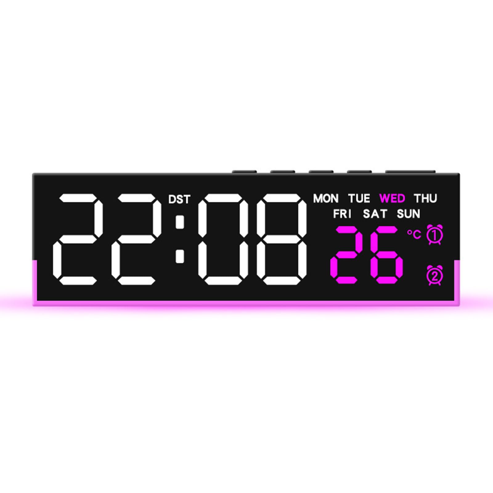 HDOYTXXM Alarm Clocks Bedroom Digital Desk Clock for Bedside Nightstand Digital Alarms with Day of Week Temperature Alarm for Bedroom