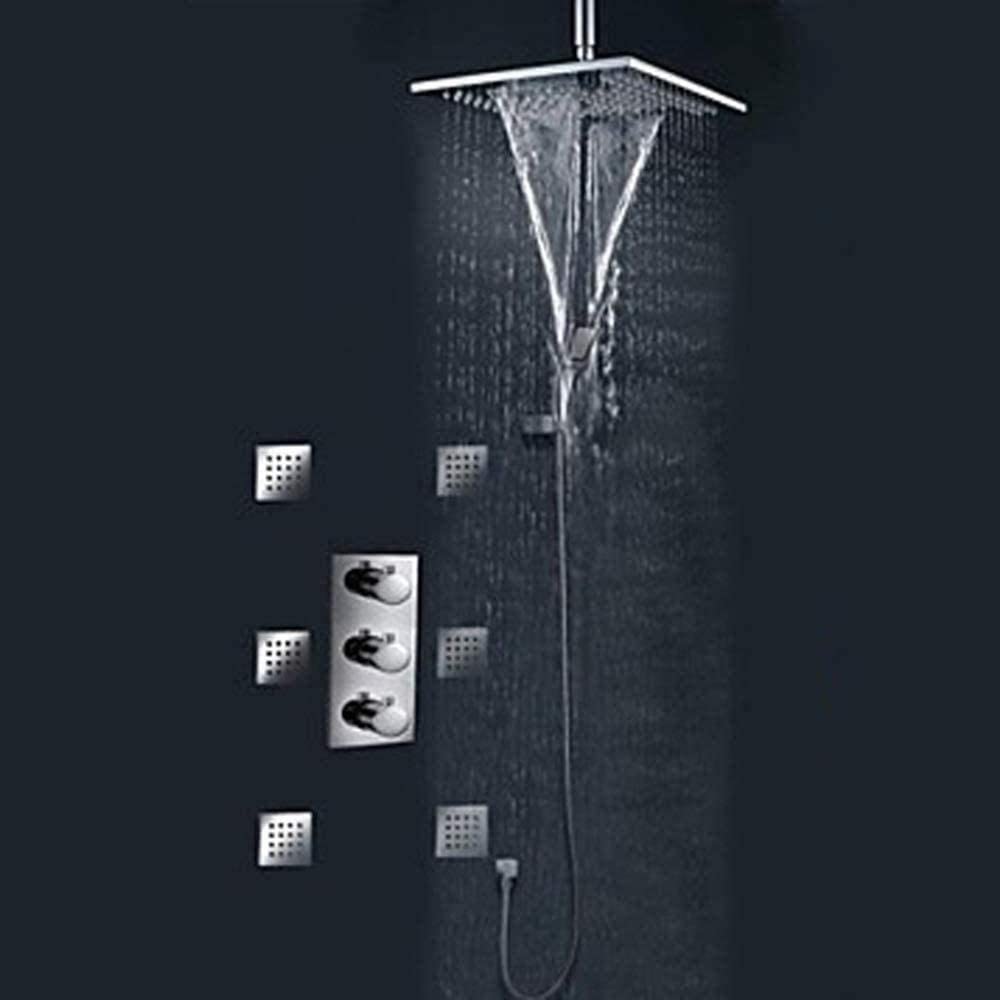 Aycdl Yellow Shower System All-Copper Pre-Embedded Box Concealed Shower Faucet Shower Set Embedded Wall Shower Head Hotel Wall Shower Head Beautiful Practical Interesting Life
