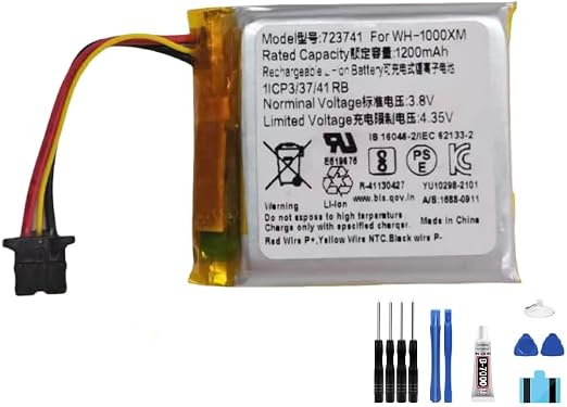 Generic Bateria 723741 WH-1000XM5 1200 mAh 3,8 V kompatybilna z WH-1000XM5 XM5 723741 bezprzewodowy zestaw słuchawkowy bateria