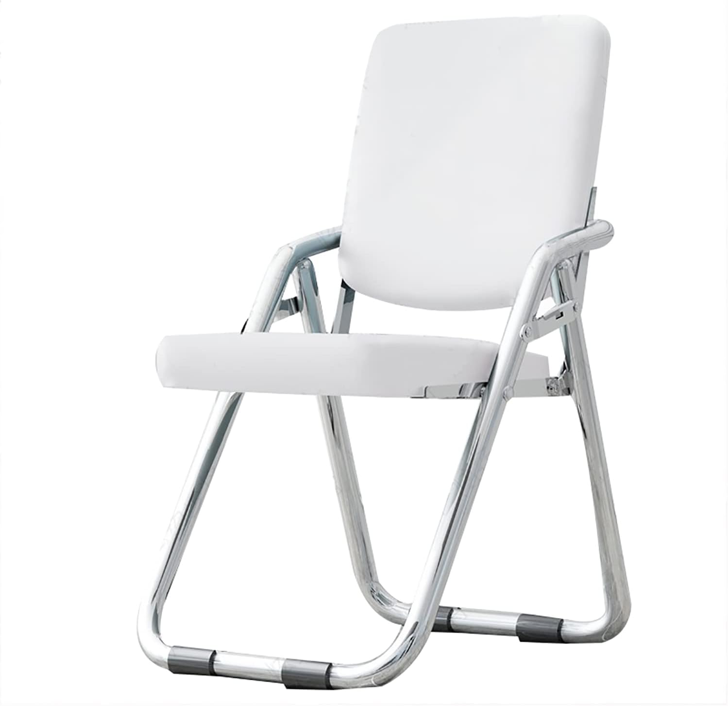 with Pu Leather Padded Seat,Portable Metal Foldable Chair Backrest,Basics Office Conference Room Chair,Comfy Dining Folding