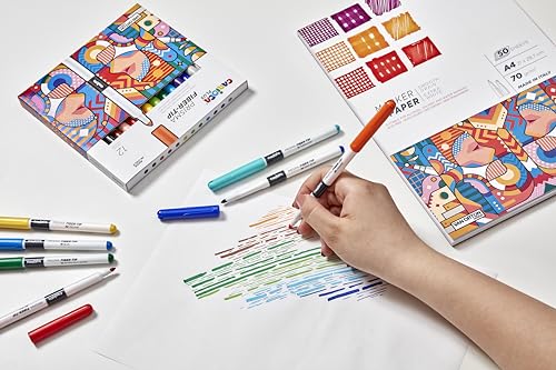 CARIOCA Colori Plus Prisma Fiber-tip Colored Markers with Fiber Tip, Double Line, Super Intense and Light-Resistant Ink - Image 4
