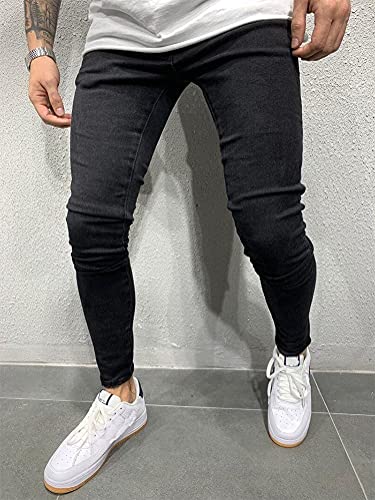 IDEALSANXUN Mens Ripped Biker Jeans Stretch Skinny Jeans Denim Pants2