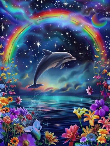 Broderie Diamant Kit Complet Dauphins - Éveillez l'Artiste en Vous avec le Diamond Art 5D