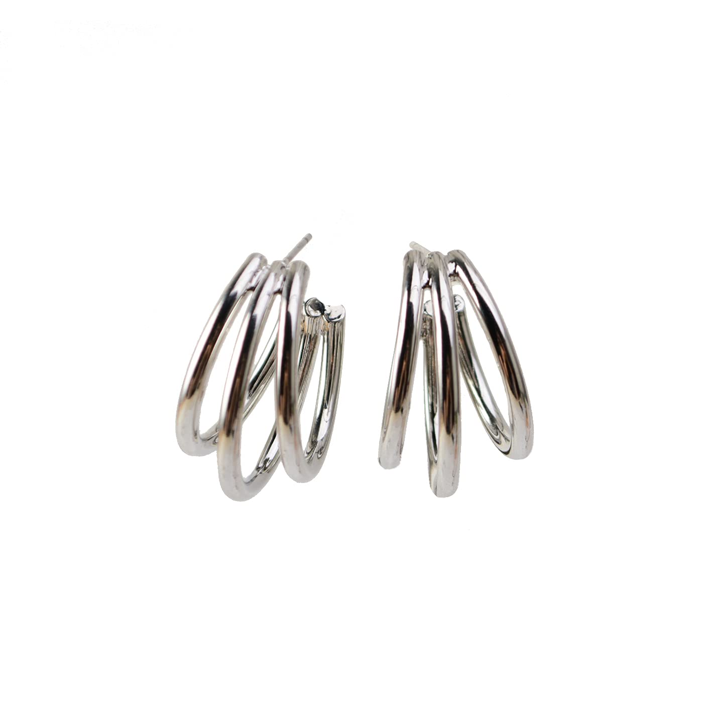 Allison Rose Atelier - Unique Small Triple Strand Hoop Earrings – 3 Tubular Hoops - Lightweight Fashion Hoop Earrings - Modern Elegant and Chic Women's Fashion Hoop Earrings