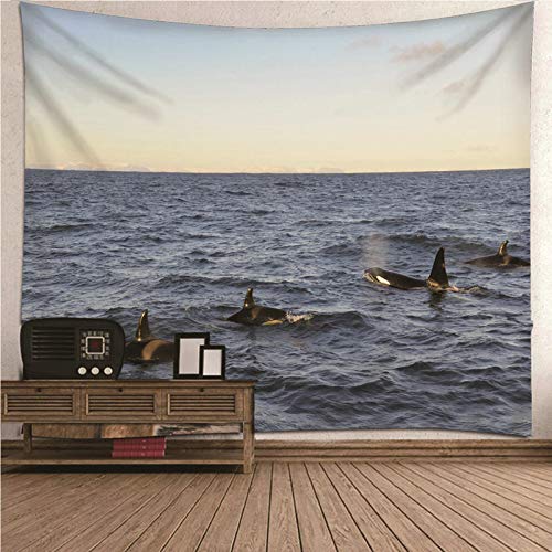 Tapiz de pared de delfines lavable para renovar tu decoracion o usar de mantel