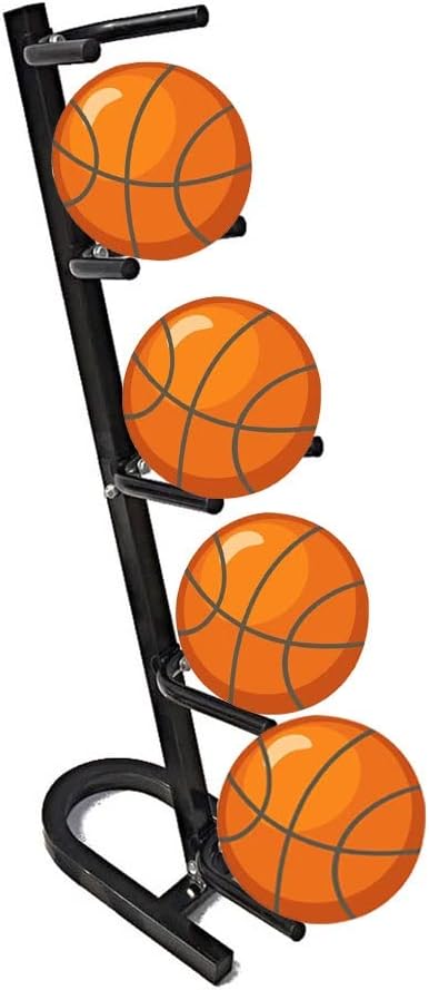 Ball Sports Equipment Storage Rack, Basketball Rack, for Garage Or Indoor Use Sports Equipment Storage Organizer (Color : Black, Size : 44x31x123cm)