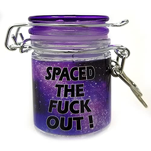 Airtight Glass Herb Mini Storage Jar with Clamping Lid in Choice of Design (Space the F Out)