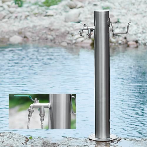 Grifo de acero inoxidable para exteriores, columna de agua de jardín montada en el suelo para riego de patio y fuente decorativa