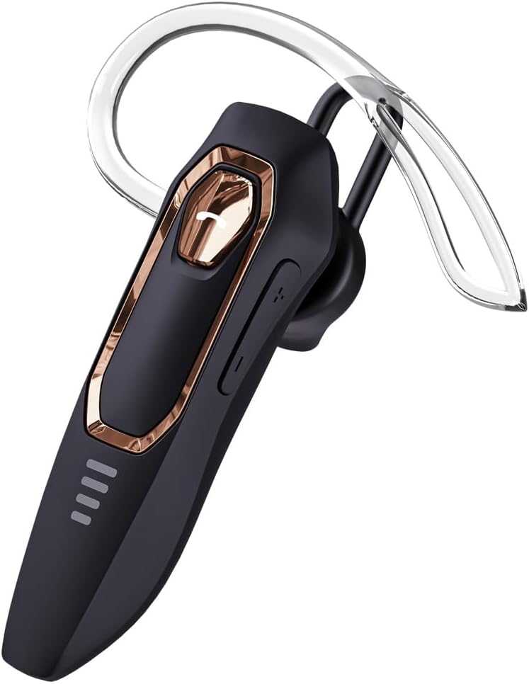 Single Ear Bluetooth Earpiece 30H Talking Time Bluetooth Headset Wireless for Cell Phones Noise Canceling Hands-Free Calls Wireless Bluetooth Earpiece for Driving (Blue)