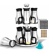 EYSOO Spice Rack with 12 Empty Jars 2-Layer Rotating Spice Rack Spice Jars Rack Spice Jars Set Sp...