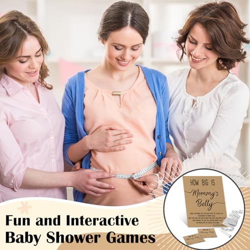 Zjjzgyxintai How Big Is Mommy'S Belly? Rustic Baby Shower Gender Neutral Game Includes 8X10 Inch Kraft Standing Sign And 50 Guessing Cards thumb #6