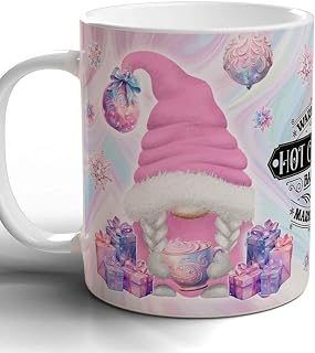 Pink Gonk Hot Chocolate Mug Personalise Gnome Pastel Blue Christas Cup Tea Coffe Mug
