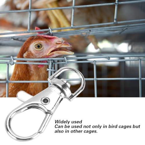 Image of 12Pcs Bird Cage Lock Clips, Metal Trigger Snap Hooks, Anti-Escape Swivel Trigger Clasps, D Eye Bird Cage Escape-Resistant Door Buckles for Bird Small Pets Cages Door Buckle Lock