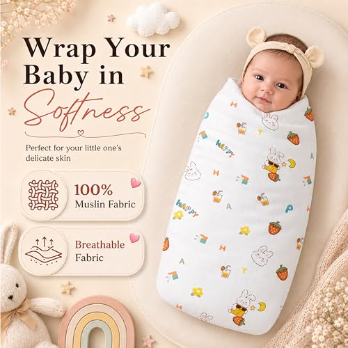 Image of StarAndDaisy Swaddle Wrap for Baby, Muslin Cotton Baby Cloth or Blankit for New Born, Soft Muslin Clothes, Lightweight Baby's Swaddle & Receiving Blanket.
