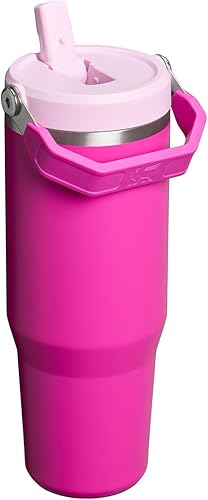 Miniatura 98 de Stanley - Vaso con popote plegable IceFlow con asa de 30 onzas Tapa de giro y popote abatible Botella de agua resistente a fugas Acero