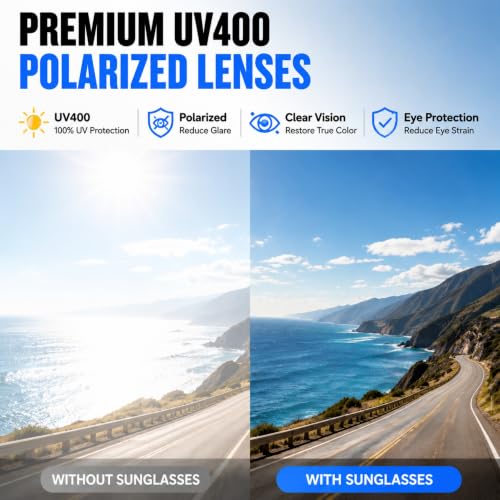 ftocase Bluetooth Sunglasses, Open-Ear Audio Glasses | UV400 Polarized Lenses, Bluetooth 5.3, 8H Playtime | Adjustable Nose Pads, Hands-Free Call for Sports Driving Cycling | Men & Women - image 3