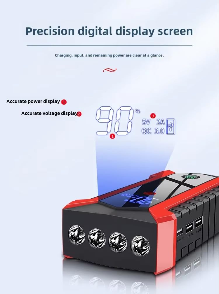 StickersLab - Avviatore di emergenza Auto Batteria Booster Starter Power Bank Portatile 12v 99800mAh