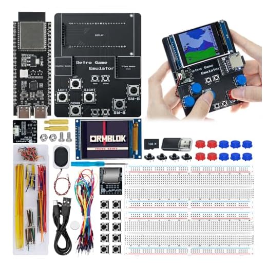 LAFVIN ESP32S3 Retro Game Console Kit, 2.4" TFT SPI Display Portable Handheld Game Player, Open Source Code DIY Game Development Kit for Beginner