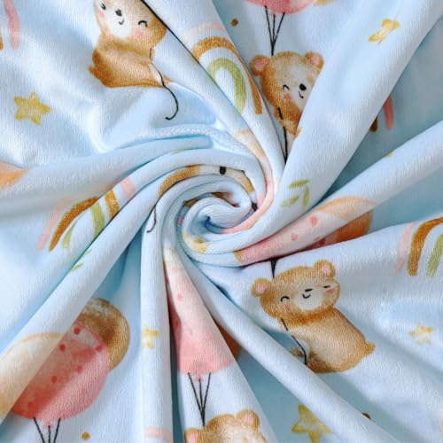 Image of Baby Nursery Bed Blankets Ultra Soft Double Layer Mini Blanket Minky Blanket Receiving Blankets Shower Gifts(Ballon Bear,30 * 47in)
