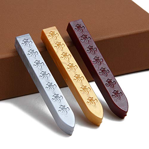 Mingting Wax Seal Stamp Kit,Mingting Classical Old-Fashioned Antique Wax Stamp Seal Kit Initial Letters Alphabet Set Gift Box With Vintage Wooden Handle And Brass Color Head(P) #TOP7