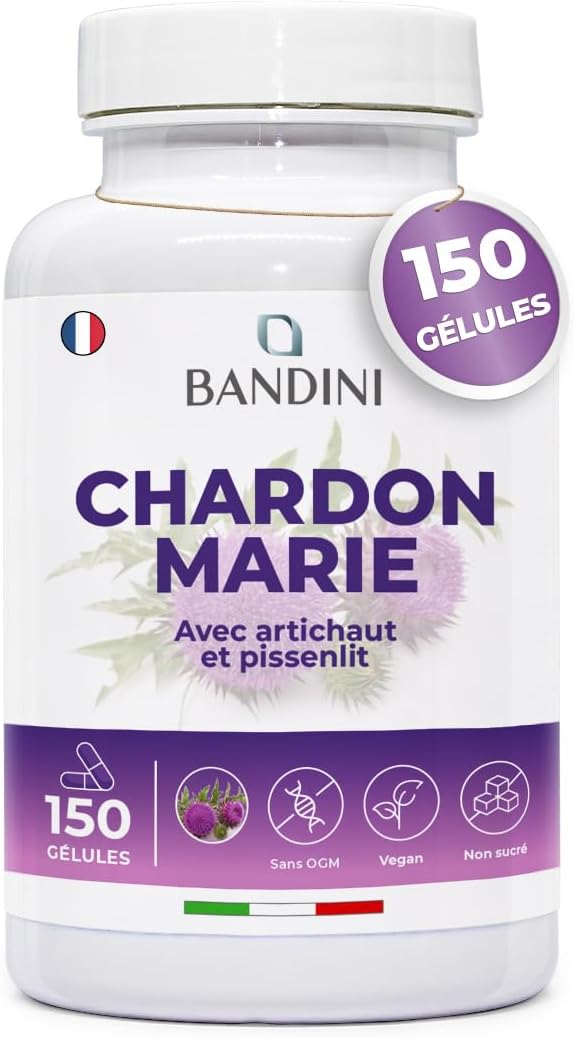 Bandini® Milk Thistle 150 Vegan Capsules – Extra Strong Milk Thistle Complex – Detox Liver with Artichoke, Dandelion and 80% Pure Silymarin – Detoxification, Protection, Digestion – HPLC Method
