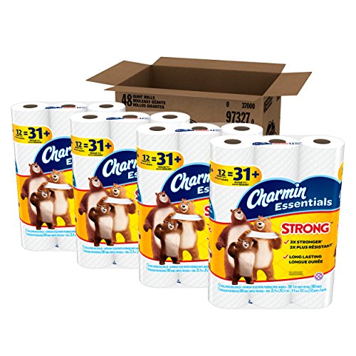 Image of Charmin Essentials Strong Toilet Paper, 1-Ply, Giant Rolls, 48 Count
