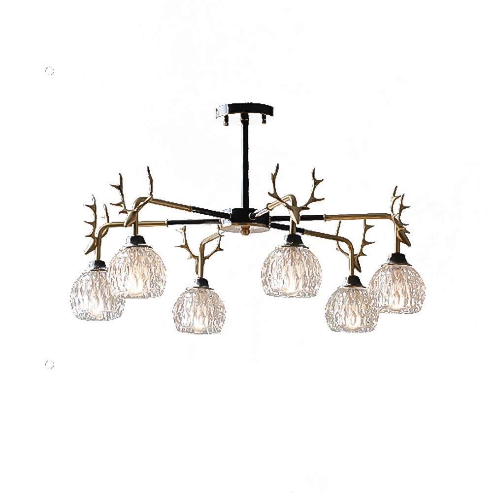 Lampadario Sputnik a 6 luci in Ottone, Moderno, a Sospensione, Stile Industriale di metà secolo, per Cucina, Sala da Pranzo, Soggiorno - Rame 73x42cm (29x17 Pollici) È così Gentile