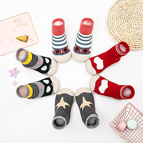 Howell Baby Boys Girls Sock Shoes Infant Soft Rubber Sole Shoes Anti-Slip Breathable Cotton First Walking Shoes thumb #5