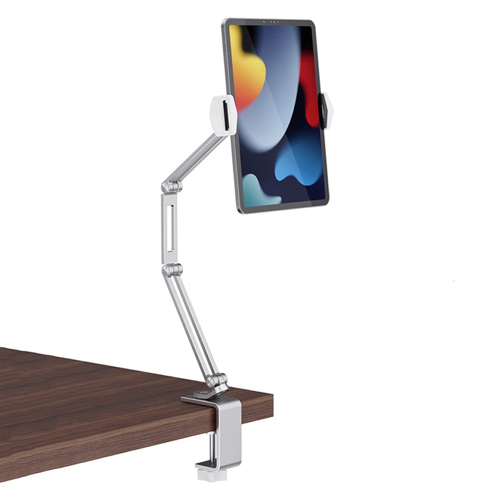 Uchwyt na tablet Stojak na tablet, Leniwe ramię Łóżko Biurko Uchwyt na tablet, Obrotowy regulowany stojak na tablet do smartfonów i tabletów o przekątnej ekranu 4-12,9 cala (kolor: srebrny)