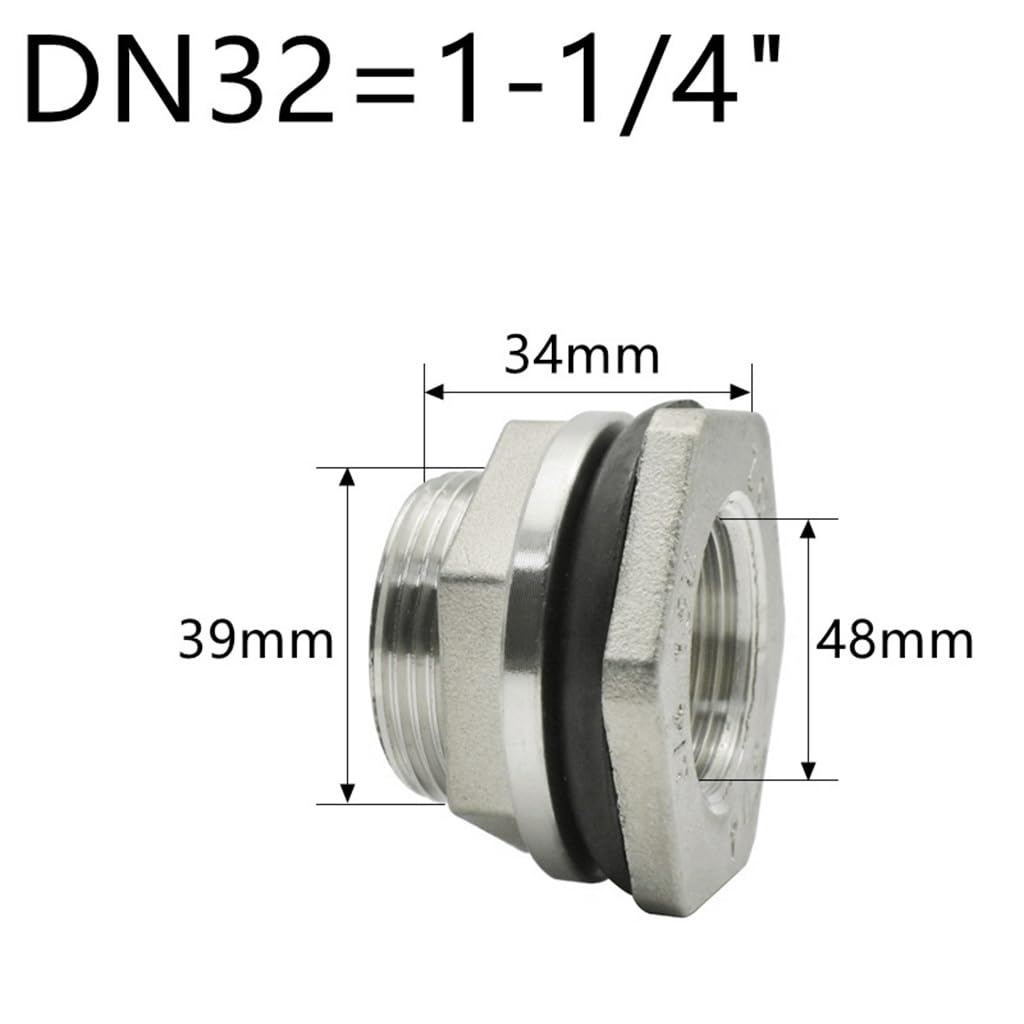 conector de manguera， Conector de grifo, rosca hembra BSP Acoplador de montaje de tubería de acero inoxidable 304 Drenaje del orificio del tanque de agua, for conectores de manguera de jardín doméstic