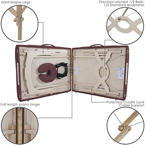 Image of EARTHLITE Portable Massage Table Package AVALON - Reiki Endplate, Premium Flex-Rest Face Cradle & Strata Cushion, Carry Case (30 inchx73 inch)