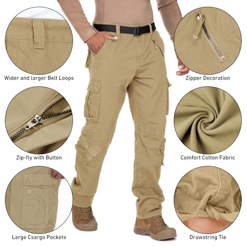 Men's BDU Casual Military Pants, Tactical Wild Army Combat ACU Rip Stop Camo Cargo Work Pants Trousers with 8 Pockets - Image 4