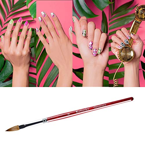 ANIVIA Acrylic Nail Brush Kolinsky Sable Acrylic Nail Art Brushes Nail Polish Brush Gel Nail Brushes For Acrylic Application #8 Gel Nail Brush Round Acrylic Nail Brush for Nail Art - Thumbnail 6